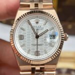 Rolex Land-Dweller 127235 Rose Gold White Honeycomb-Motif Dial 36mm Replica - 图片 9
