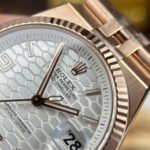 Rolex Land-Dweller 127235 Rose Gold White Honeycomb-Motif Dial 36mm Replica - 图片 8