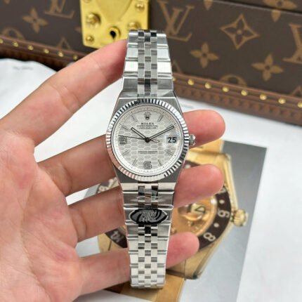 Rolex Land-Dweller 127234 904L Steel White Honeycomb-Motif Dial 36mm Replica