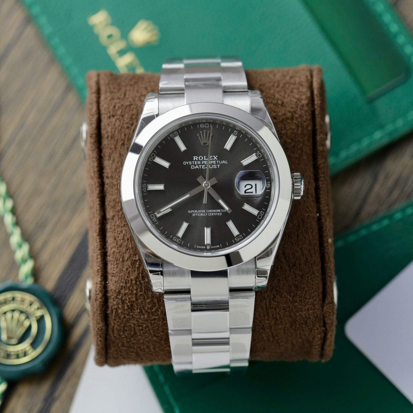 1750589290-503.jpg Rolex Datejust 126300 904L Steel Grey Dial 41mm Oyster Super Clone - 图片 1