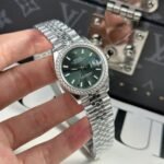 Rolex Datejust 316L Steel Green Dial CZ Diamonds 31mm Jub THBF Replica - 图片 3