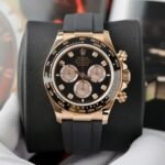 Rolex Daytona 126515 RG Plated Black Dial CZ Diamonds 40mm Oysterflex Super Clone