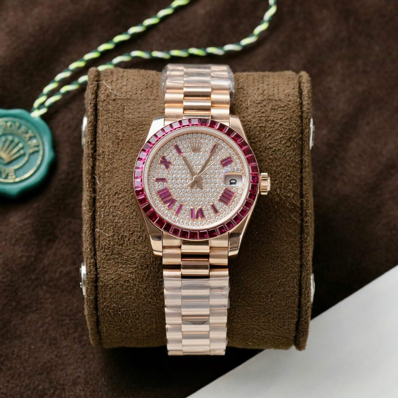 1750589349-525-1.jpg Rolex Datejust RG Plated Diamond Dial Baguette Diamond 31mm Super Clone - 图片 1