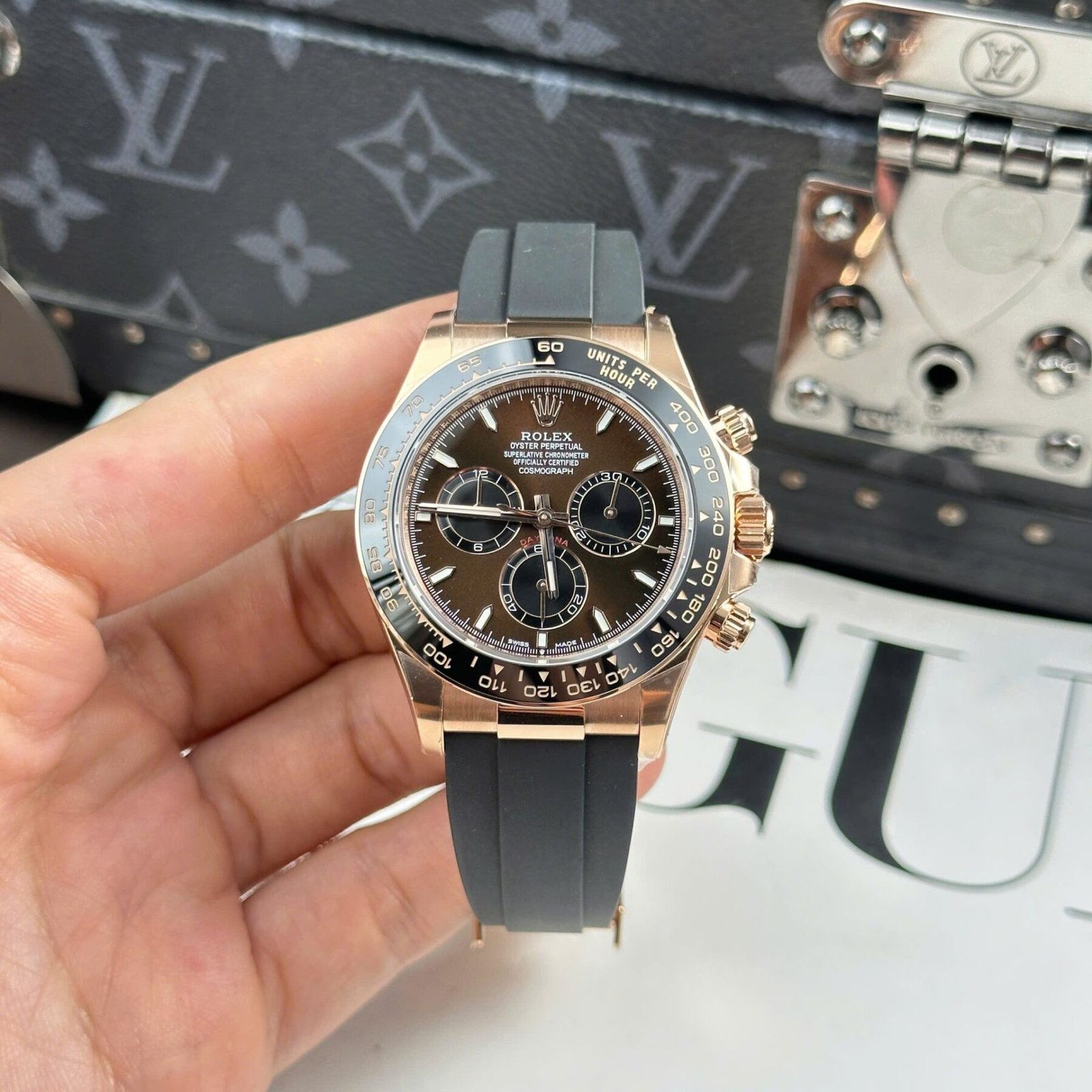 1750589392-542.jpg Rolex Daytona 126515 RG Plated Chocolate Dial 40mm Oysterflex Super Clone - 图片 1