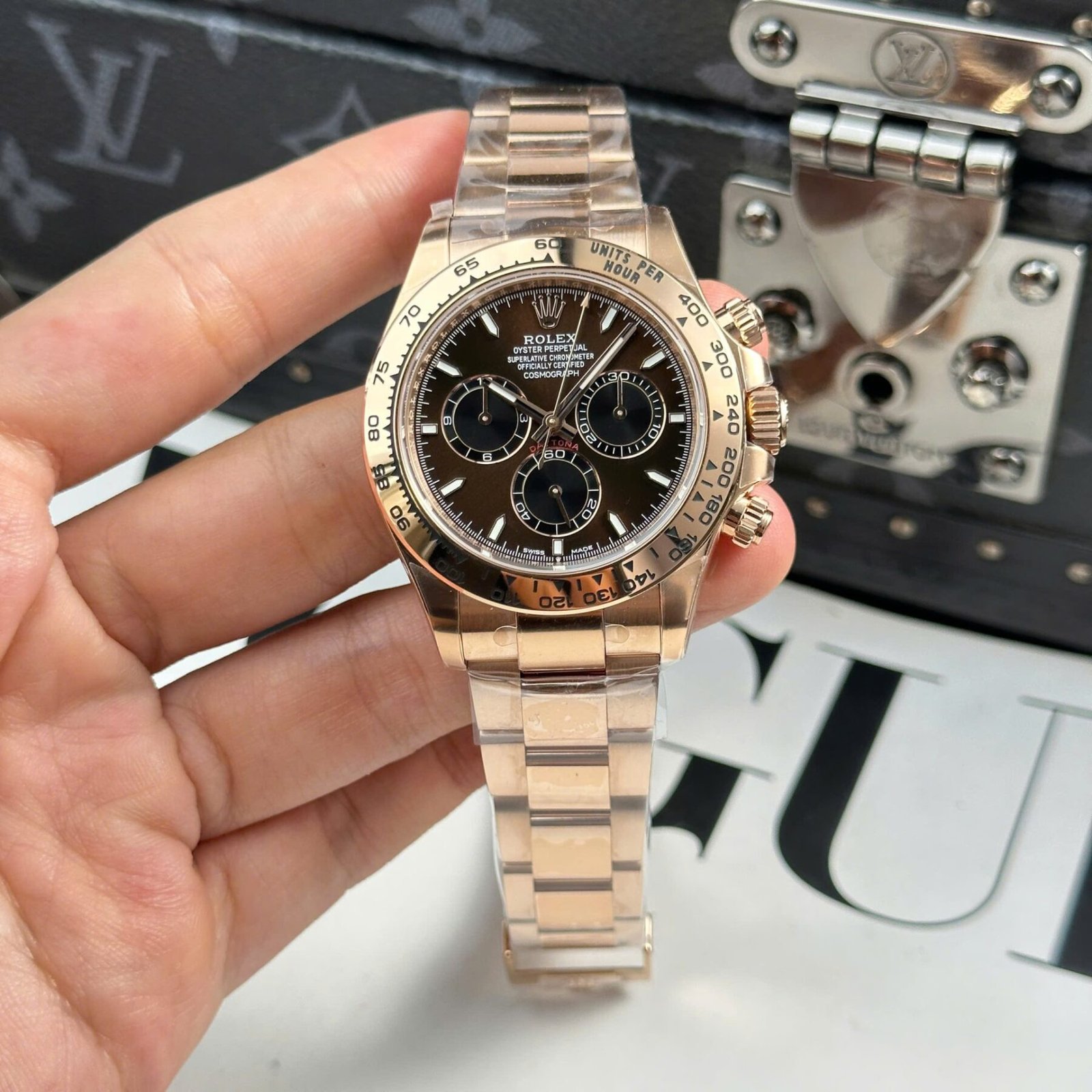 1750589396-543.jpg Rolex Daytona 126508 RG Plated Chocolate Dial 40mm Oyster Super Clone - 图片 1