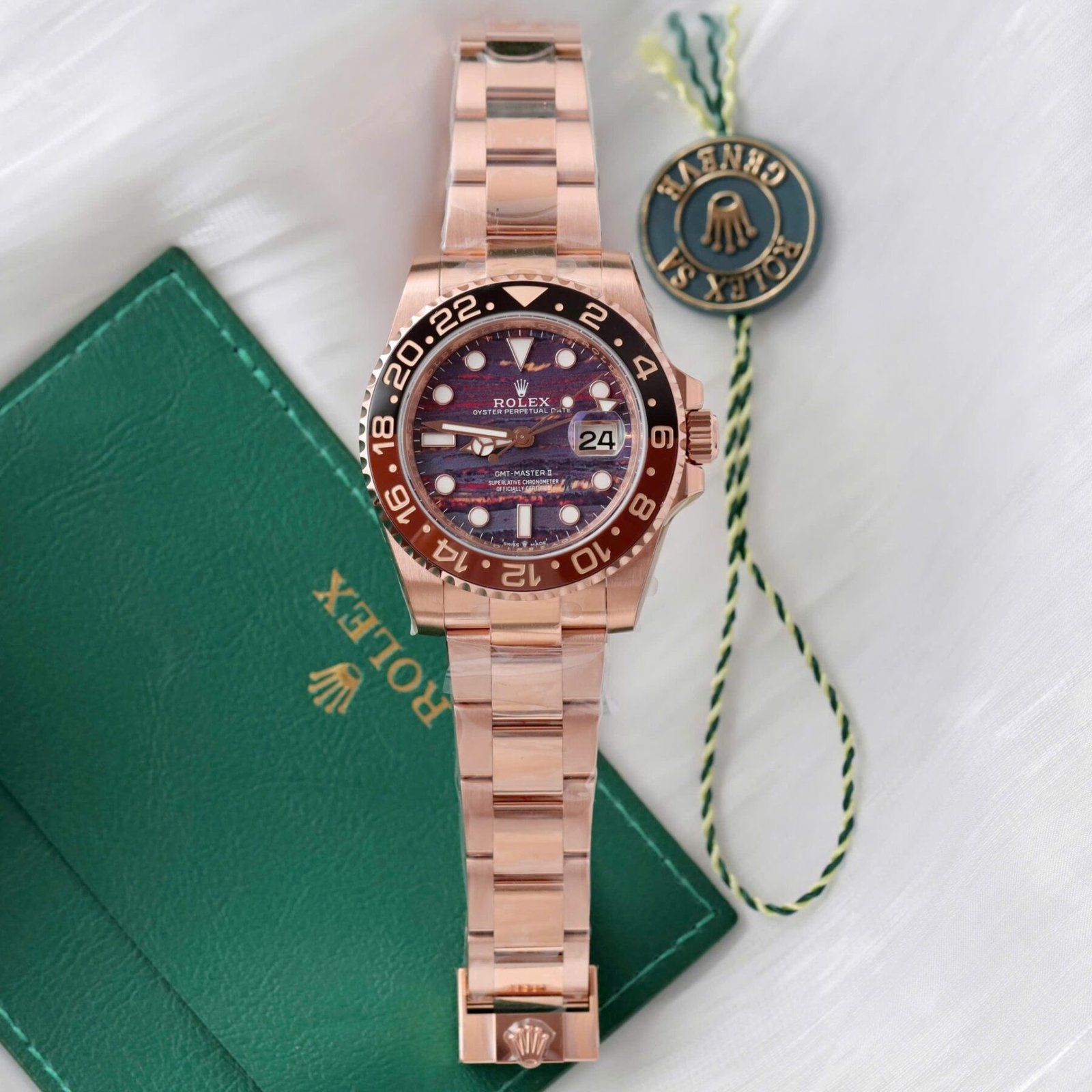 1750589452-558.jpg Rolex GMT-Master II 126715CHNR RG Plated Tiger Iron Dial 40mm Oyster Super Clone - 图片 1