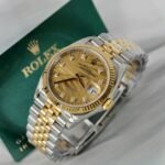 Rolex Datejust 126233 SS/YG Plated Gold Palm Dial CZ Diamonds 36mm Jub Super Clone - 图片 2