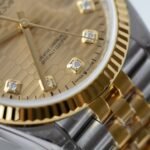 Rolex Datejust 126231 SS/YG Plated Champagne Motif Dial CZ Diamonds 36mm Jub Super Clone - 图片 6