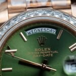 Rolex Day-Date RG Plated Green Dial Baguette Diamond 40mm Super Clone - 图片 6