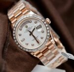 Rolex Day-Date RG Plated Meteorite Dial Baguette Diamond 36mm Super Clone - 图片 3
